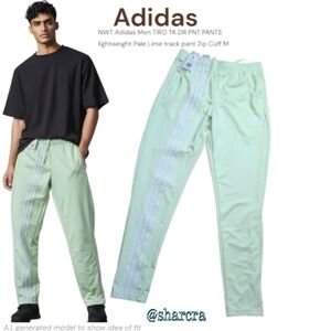 NWT Adidas Men TIRO TK DR PNT PANTS lightweight Pale Lime track pant Zip Cuff M